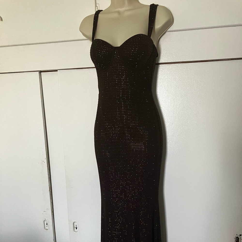 Windsor Brown Studded Prom Dress